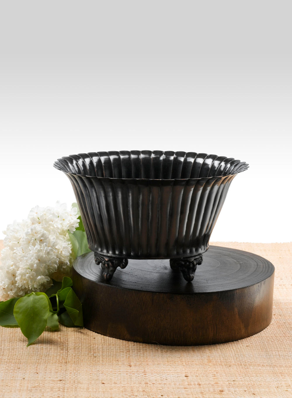 Antique Black Oval Urn