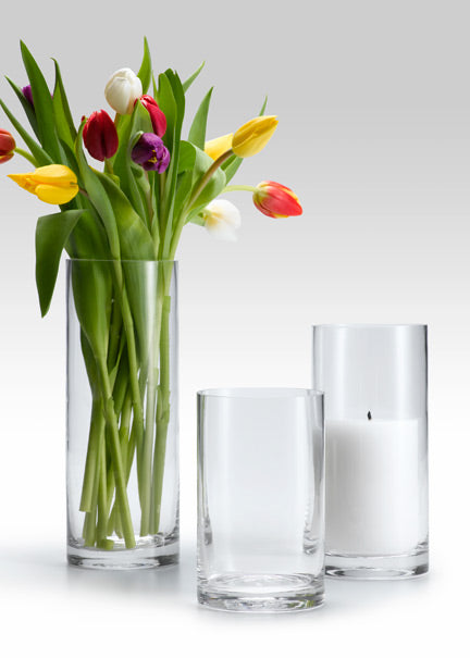 Glass Cylinder Hurricane Vase, in 4 Size Options