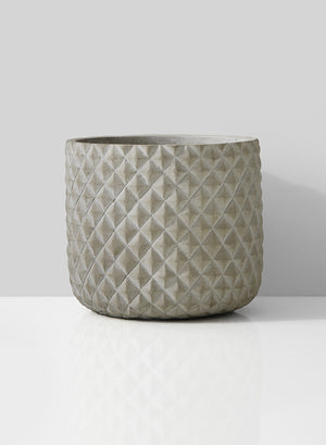 Grey Cement Diamond Patterned Vase,in 2 Sizes