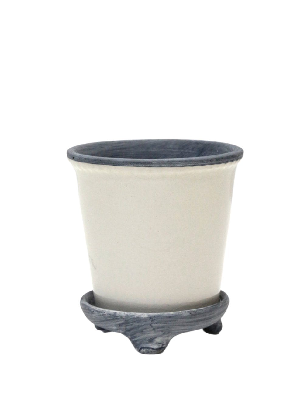 Mini Ceramic Pot & Saucer - Set of 6