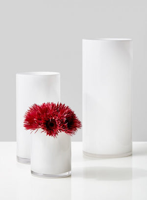 Modern White Glass Vase, In 3 Sizes