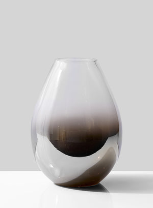 Serene Spaces Living Nickel & Chrome Glass Vase - Clear and Black Ombre Vase, Use for Home Décor, Event Centerpieces and More, 2 Size Options