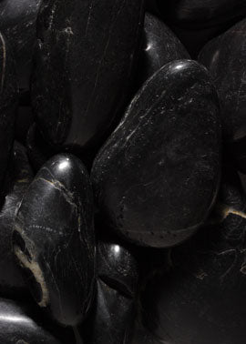 Polished Black River Stones