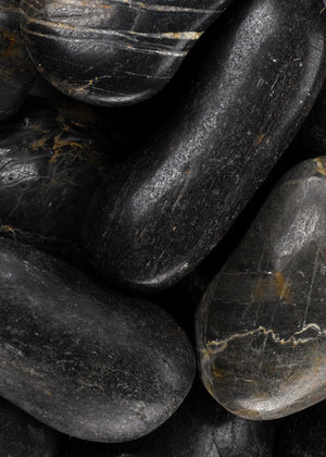 Large Polished Black River Stones
