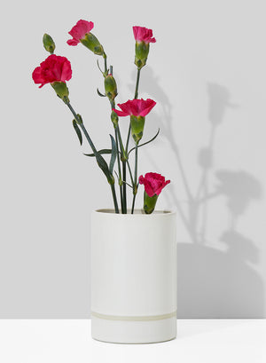 Serene Spaces Living White Ceramic 5 Inch Tall Vase