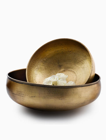 Oversized Antiqued Brass Bowl, in 2 Sizes