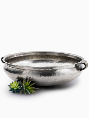 Oversized Antiqued Silver Handi Bowl