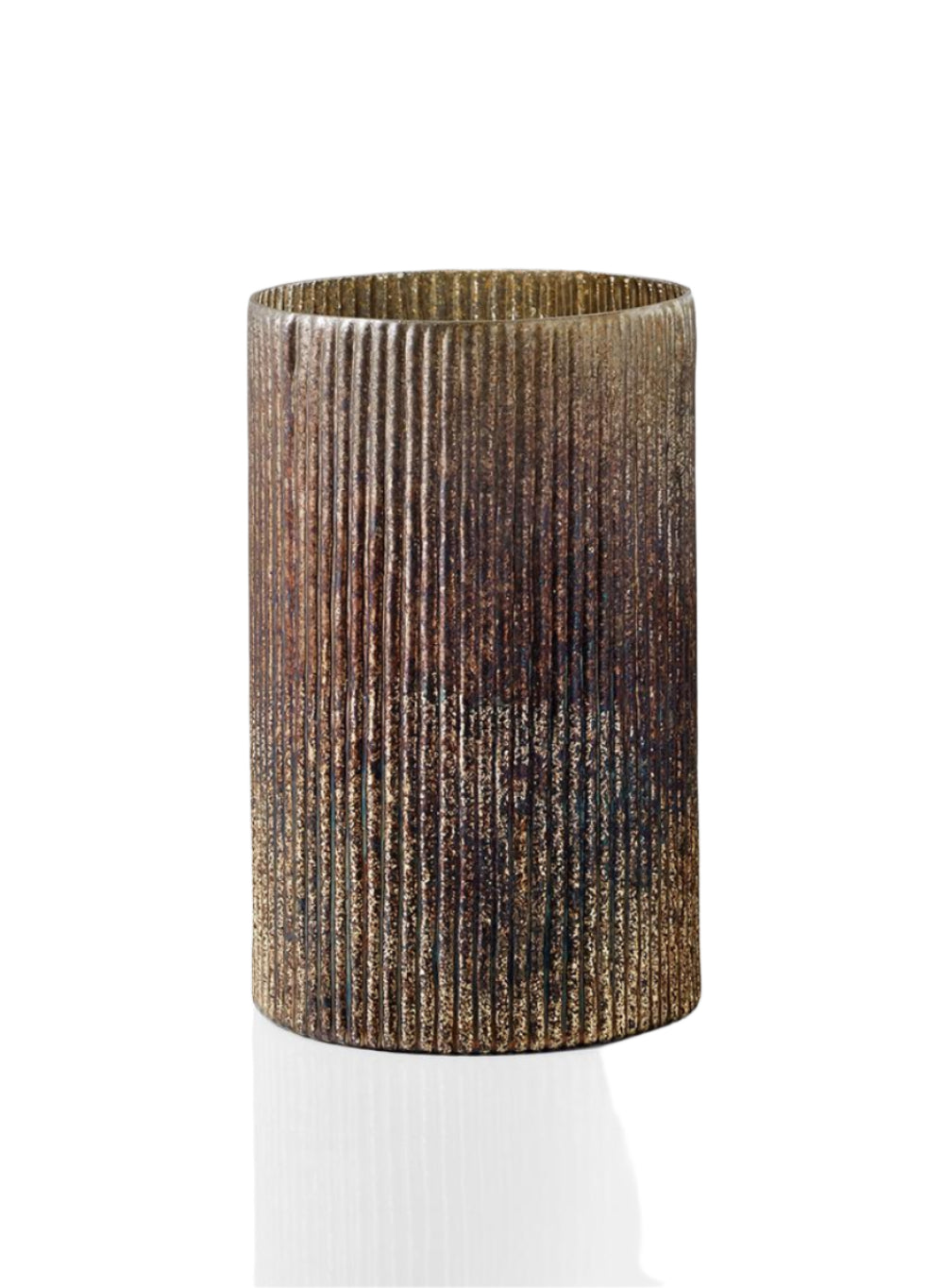 Ribbed Rusted Silver Cylinder