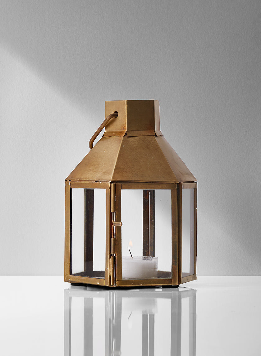 Rustic Indoor Lantern, Large Hexagonal