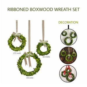 Preserved Boxwood Wreaths & Garland, In Various Sizes