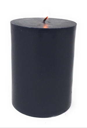Serene Spaces Living Set of 12 Black Pillar Candles for Wedding, Birthday, Holiday & Home Decoration, 3" Diameter x 4" Tall