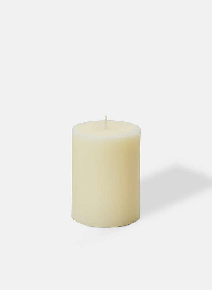 Serene Spaces Living Set of 12 Ivory Pillar Candles for Wedding, Birthday, Holiday & Home Decoration, 3" Diameter x 4" Tall