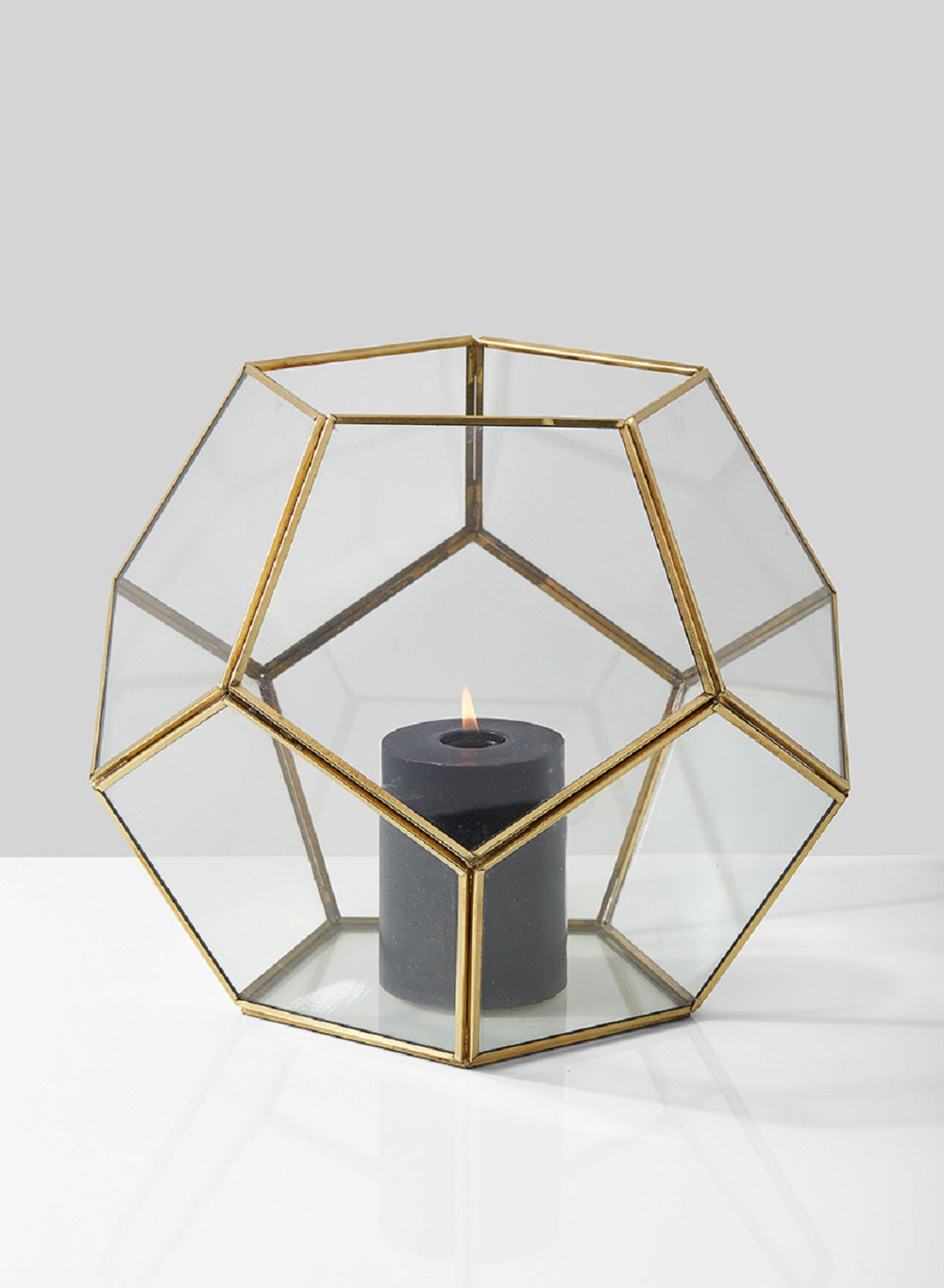 Gold Glass Honeycomb Lantern, in 3 Sizes