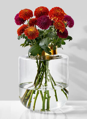 Ball Vase with Gold Rim, in 3 Sizes