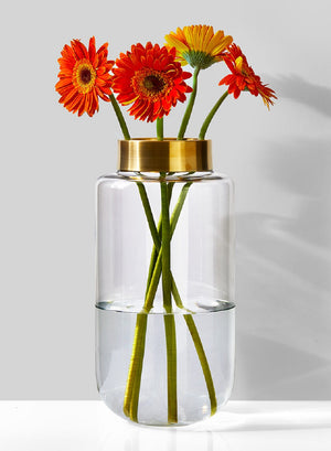 Ball Vase with Gold Rim, in 3 Sizes