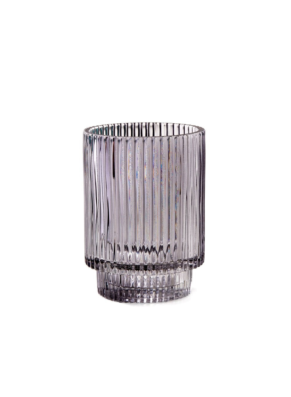 5" Ribbed Glass Votive Candle Holder, in 3 Colors