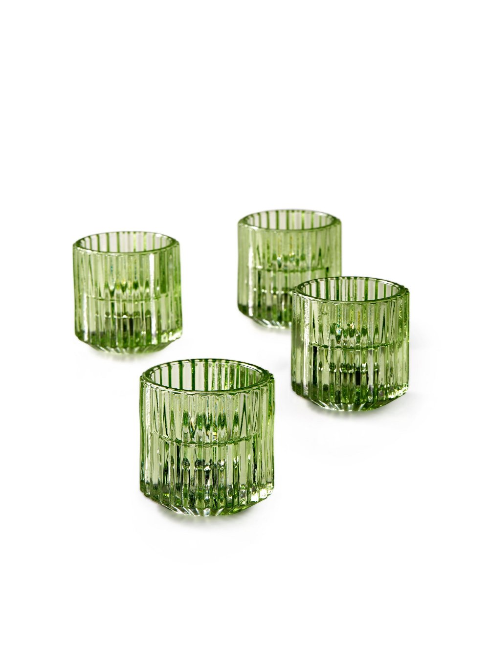 2.25" Ribbed Glass Tealight Holders, in 2 Colors