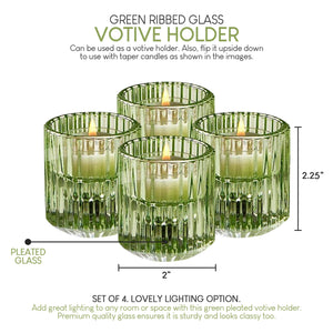 2.25" Ribbed Glass Votive Holders, in 2 Colors