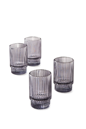 Ribbed Glass Votive Holder, In 2 Colors & Sizes