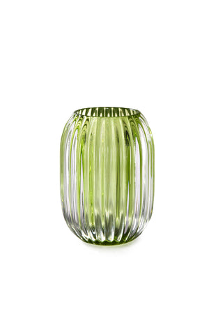 Ribbed Optical Glass Votive Holder, 3.5" Diameter & 5" Tall, in 3 Colors