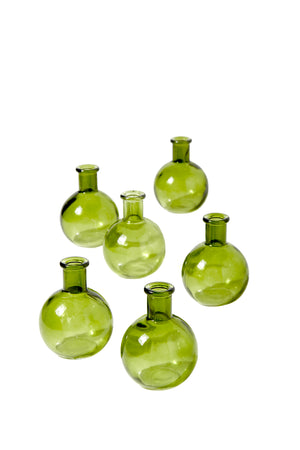 Serene Spaces Living 4" Green Ball Bud Vase, Set of 36