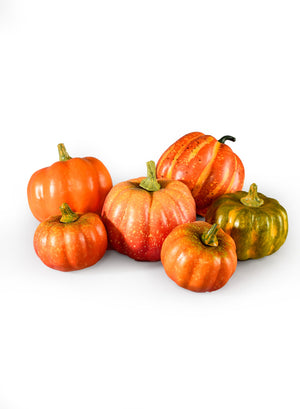 Assorted Harvest Pumpkins, Set of 6 & 7, in 2 Colors