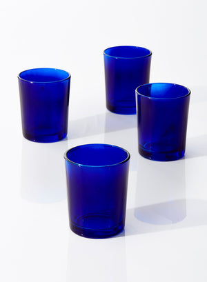 Serene Spaces Living Set of 96 Blue Glass Votive Candle Holders, Ideal Restaurant Tables, Aromatherapy