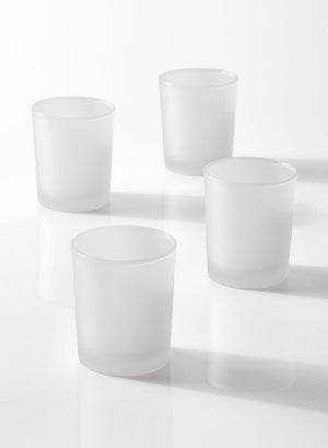 Serene Spaces Living Set of 96 White Frost Glass Votive Candle Holders, Ideal Restaurant Tables, Aromatherapy