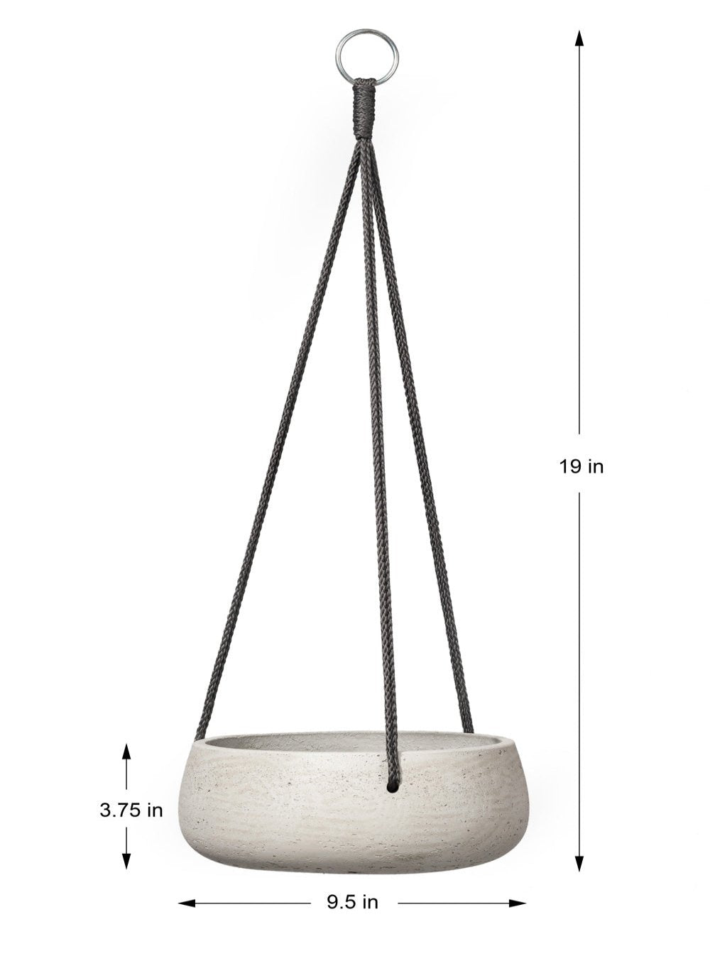 Round Cement Hanging Planter, in 3 Sizes