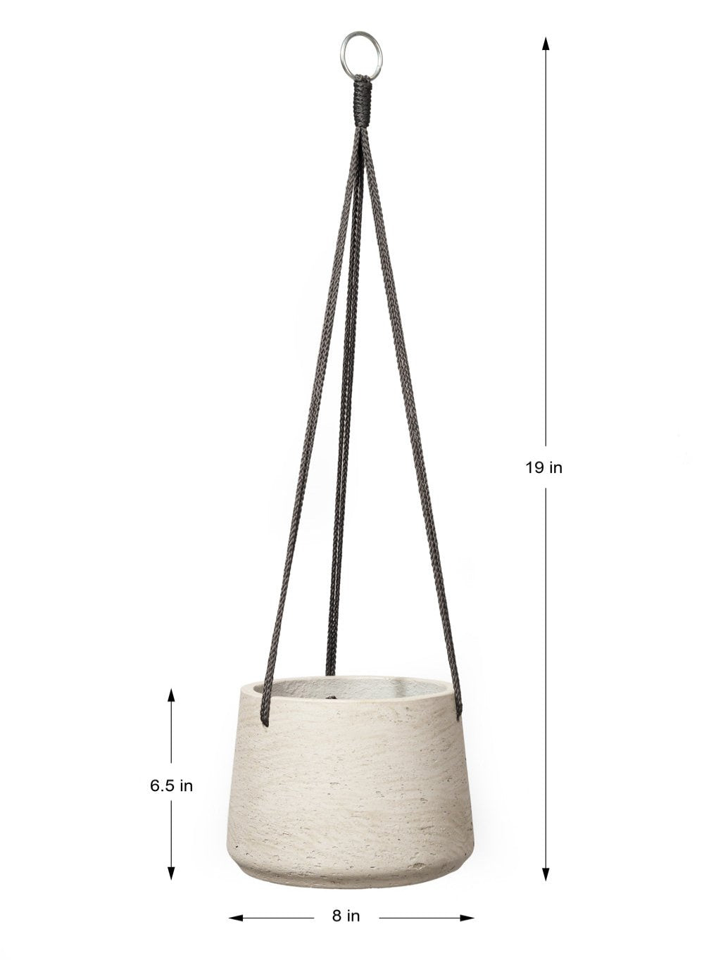 Round Cement Hanging Planter, in 3 Sizes