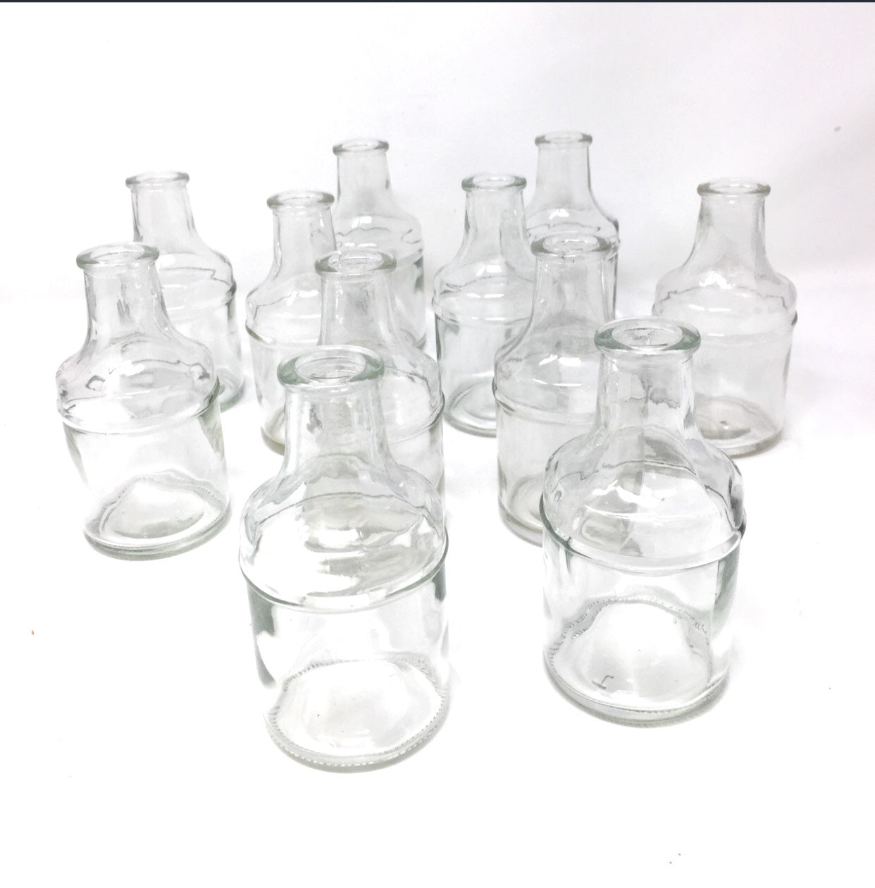 Serene Spaces Living Set of 72 Glass Bottle Bud Vases, Vintage Medicine Bottle Style – Elegant Vases, 5” Tall by 2.5” Diameter