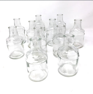 Serene Spaces Living Set of 72 Glass Bottle Bud Vases, Vintage Medicine Bottle Style – Elegant Vases, 5” Tall by 2.5” Diameter