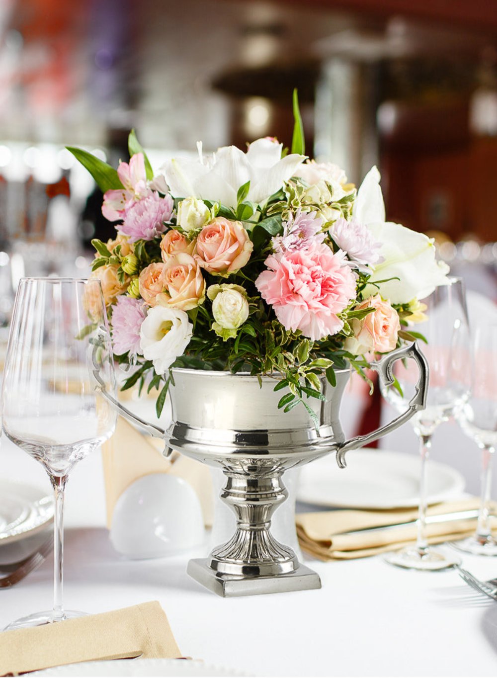 Silver-Plated Trophy Flower Urn, Available in 3 Sizes