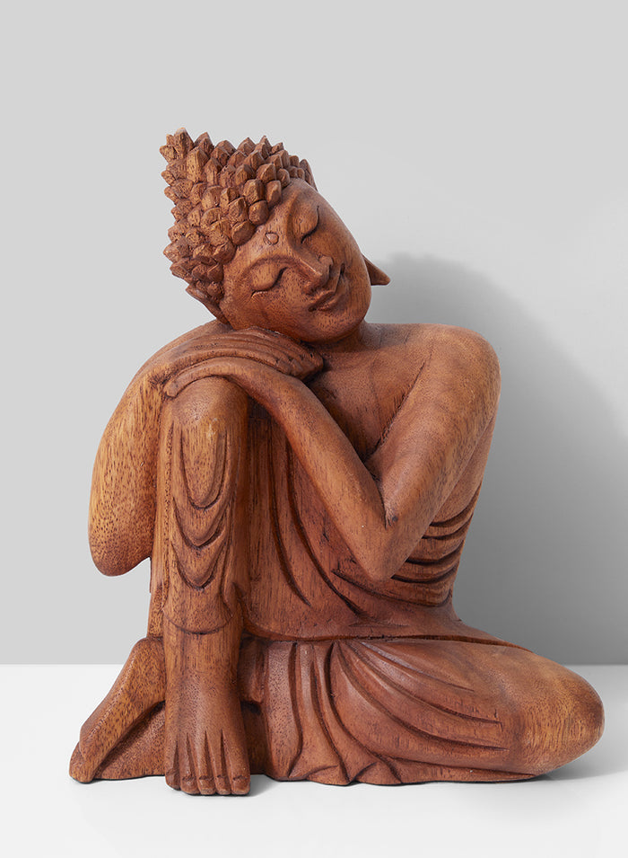 Wooden Buddha Statue, in 2 Postures