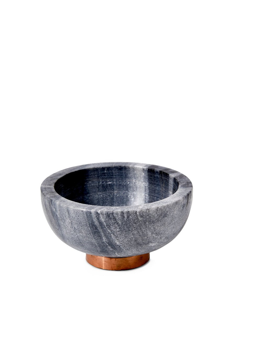 Serene Spaces Living Black Marble Bowl with Copper Ring, 2.25" Tall and 4" Diameter