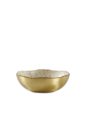 Gold and Ivory Enamel Bowl, in 2 Sizes