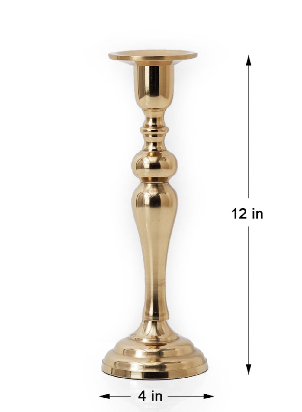 Gold Candlesticks for Taper Candles, in 3 Sizes