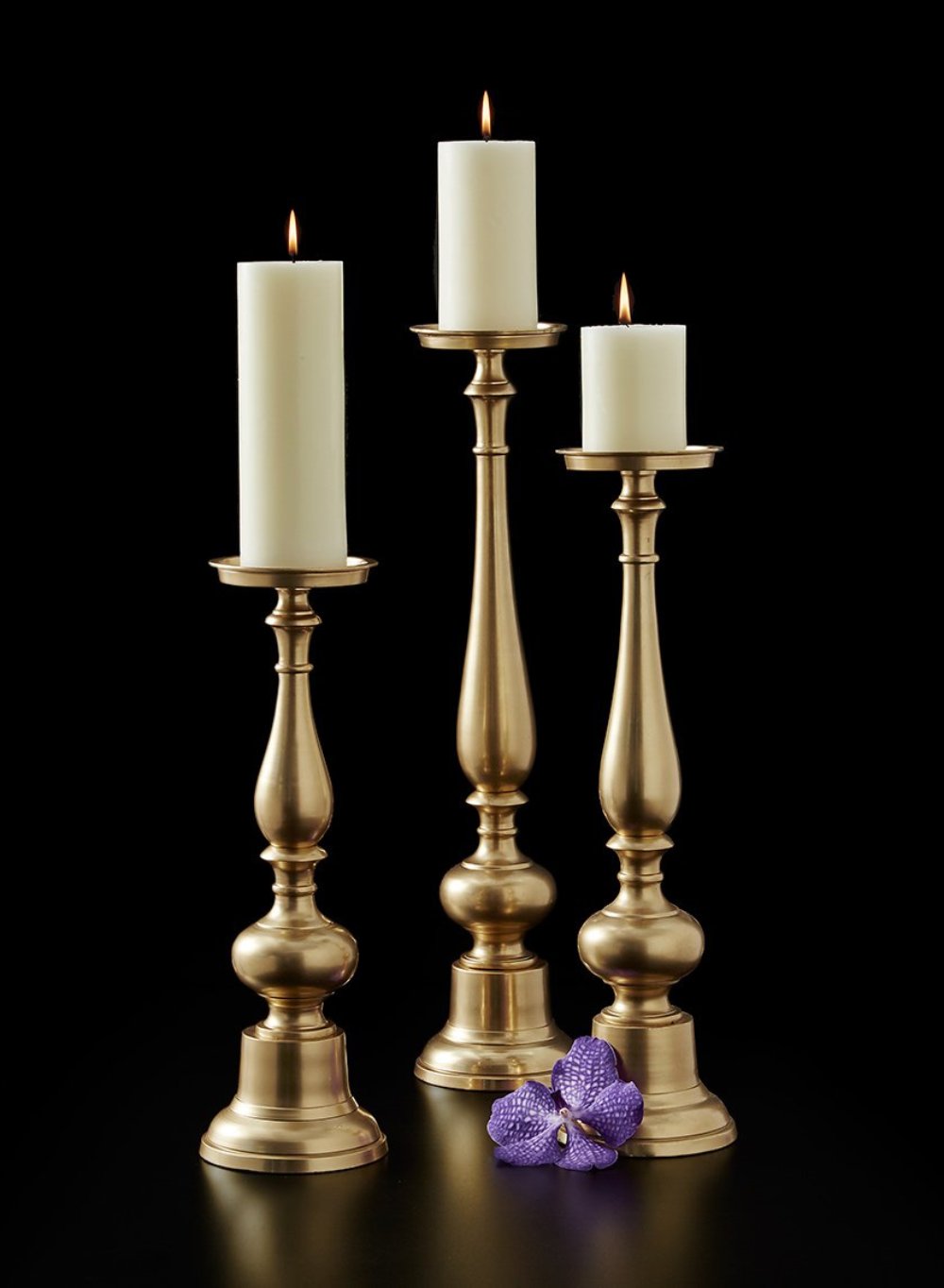 Gold Pillar Candle Holders