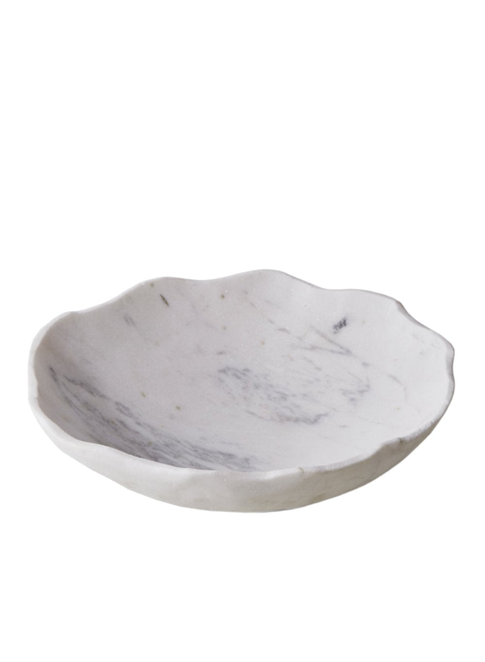 Serene Spaces Living White Marble Bowl, Ideal as Decorative Centerpiece at Weddings and Events, 2 Sizes Available