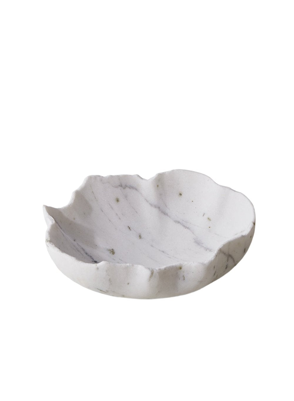 Serene Spaces Living White Marble Bowl, Ideal as Decorative Centerpiece at Weddings and Events, 2 Sizes Available