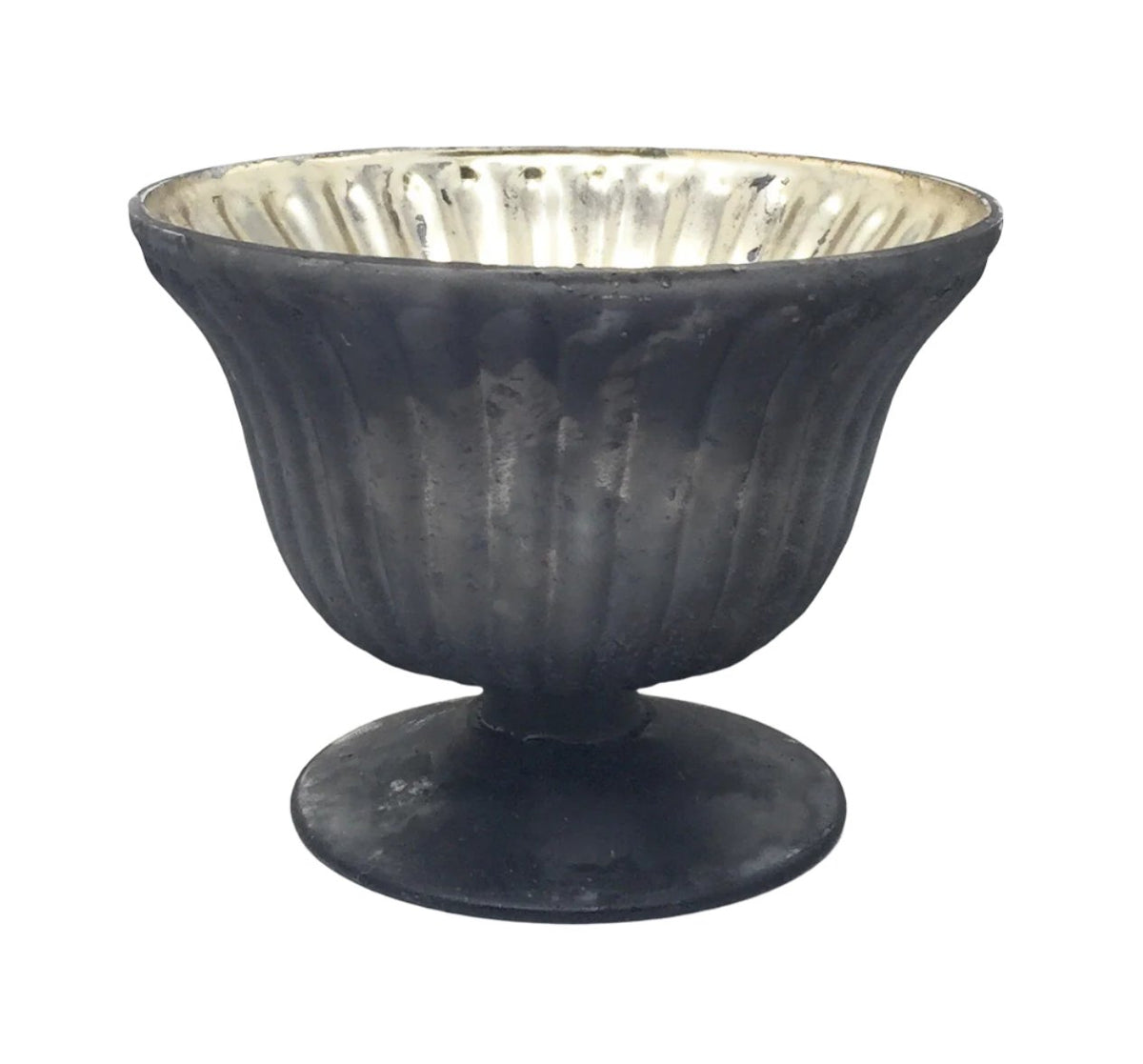 Platinum Ribbed Glass Bowl | Bowls | Serene Spaces Living