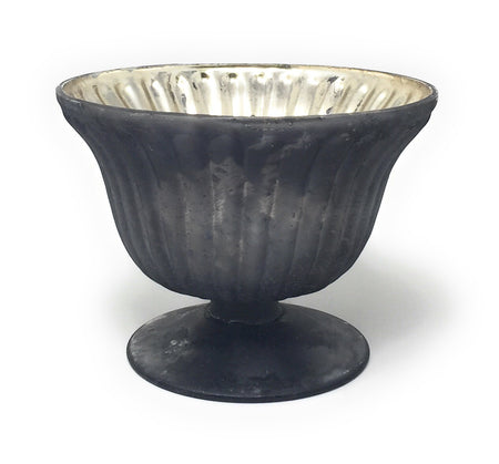 Platinum Ribbed Glass Bowl, in 2 Sizes