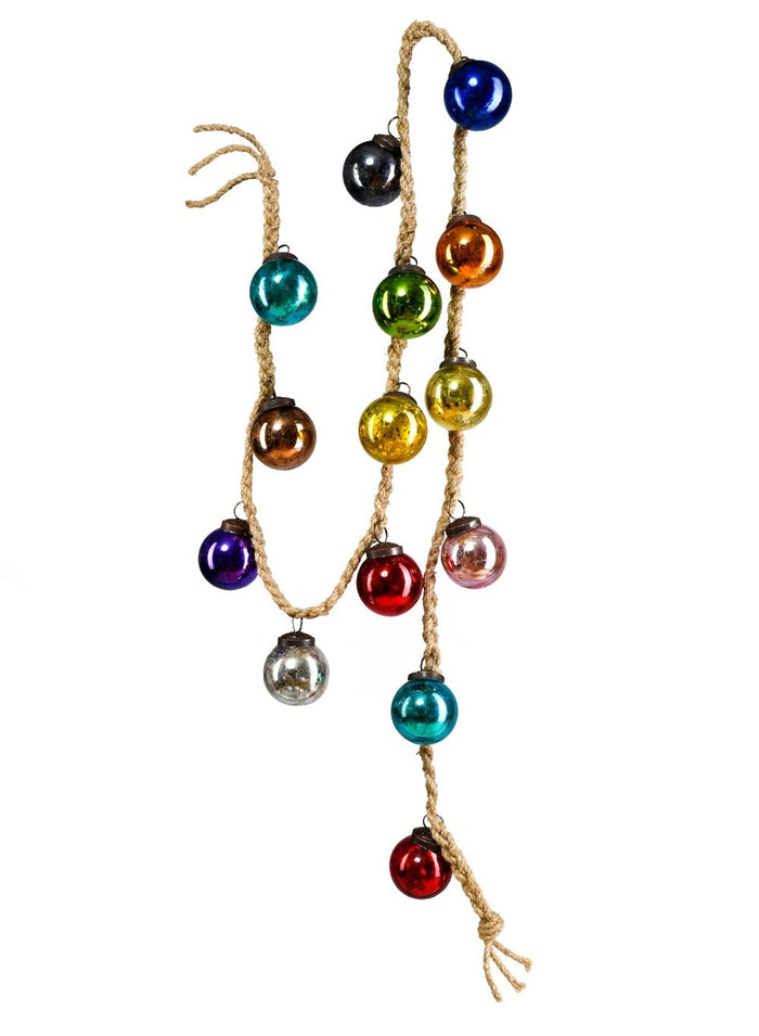 Multicolor Glass Ball Garland, 60" Long & 2" Diameter