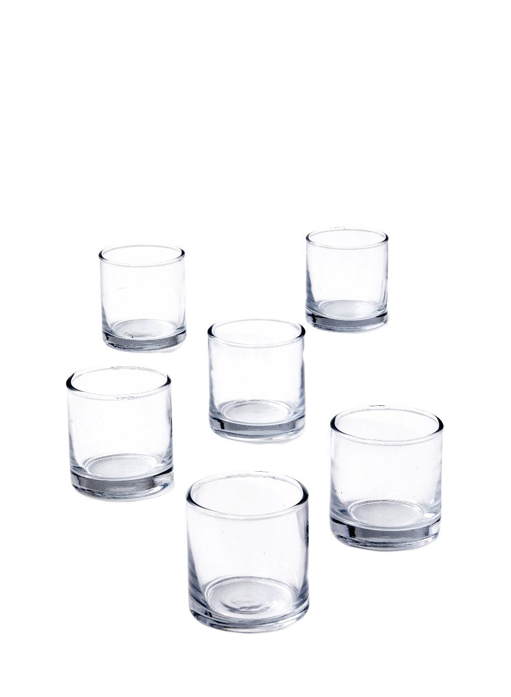 Serene Spaces Living Clear Glass Votive Candle Holders, 3" Tall and 2.5" Diameter