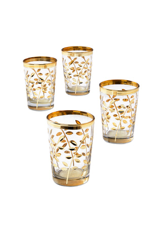 Moroccan Gold Votive Candle Holders, 2.25" Diameter & 3.5" Tall, Set of 4 & 24