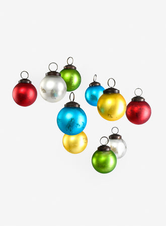 2" Matte Multicolor Glass Ball Ornament, Set of 12