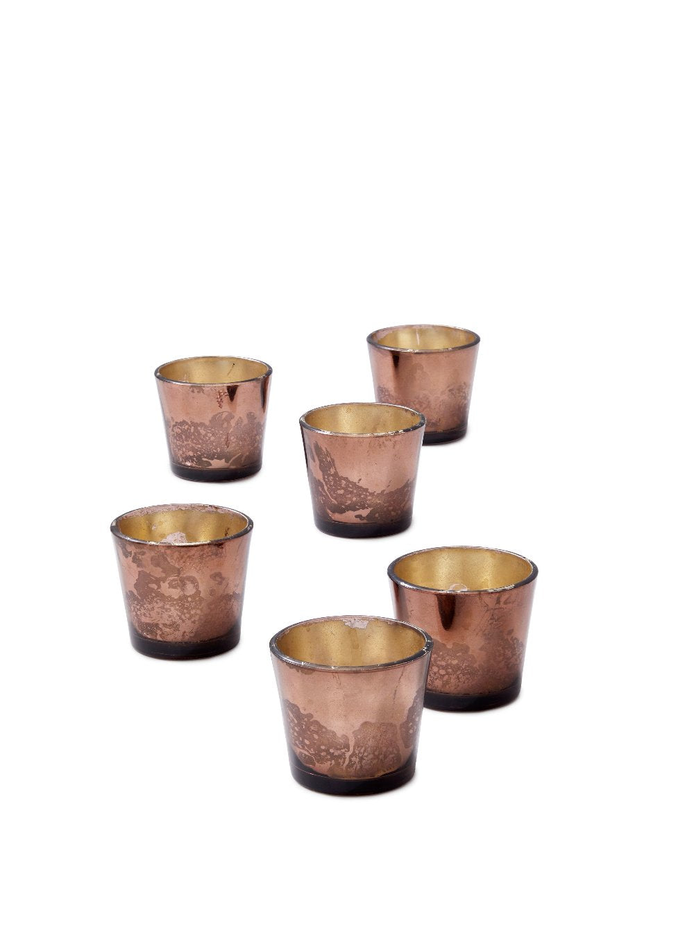 Mercury Glass Small Votive Holders, Set of 6