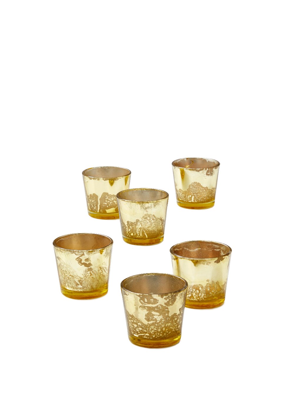 Mercury Glass Small Votive Holders, Set of 6