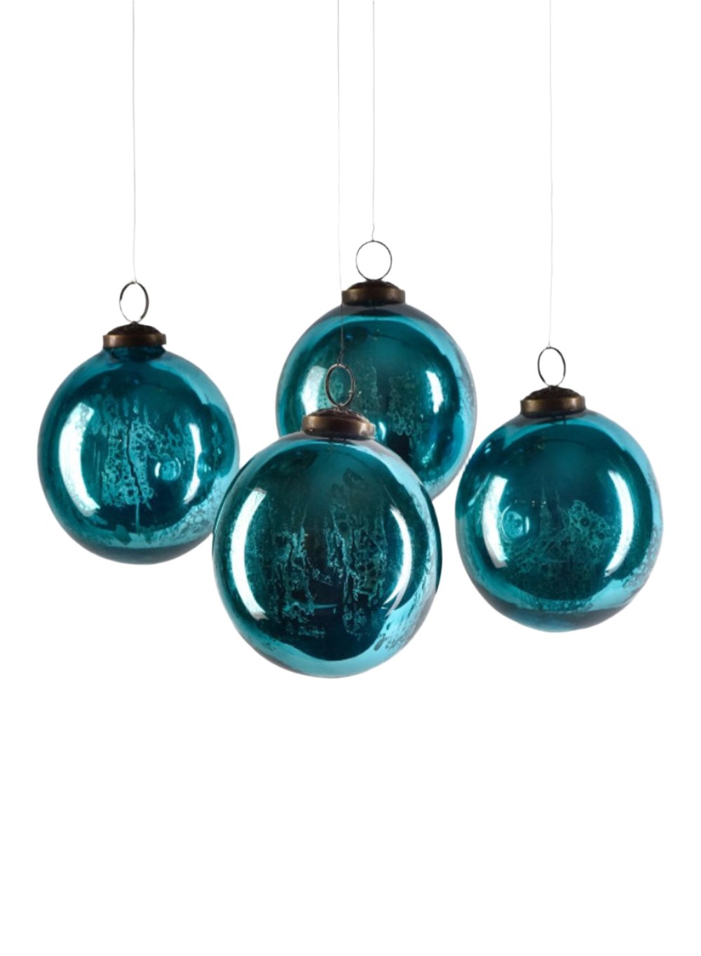 Antique Mercury Ornament Balls, Set of 4, in 5 Colors