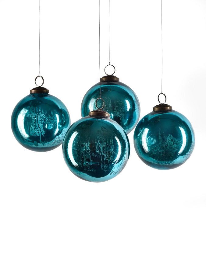 Antique Mercury Ornament Balls, Set of 4, in 5 Colors